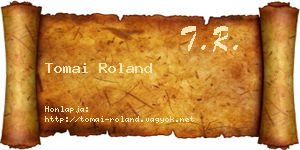 Tomai Roland névjegykártya